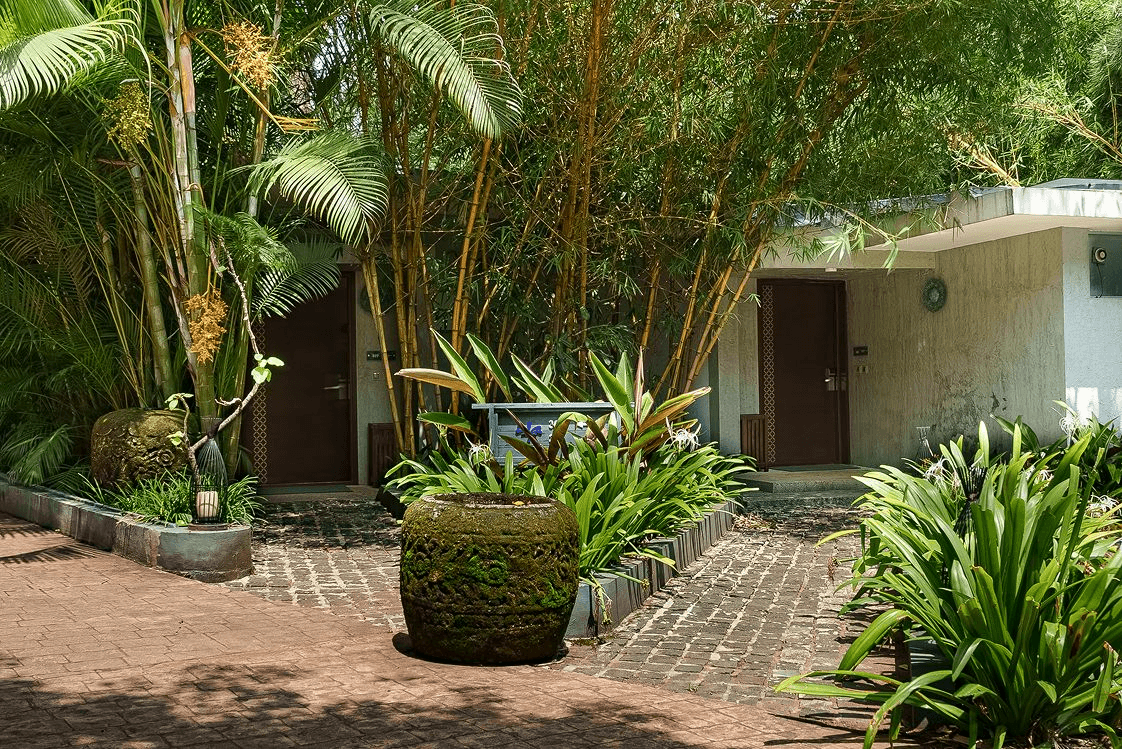 Monsoon Bliss Retreat — poolside terrace at Sila mountain resort